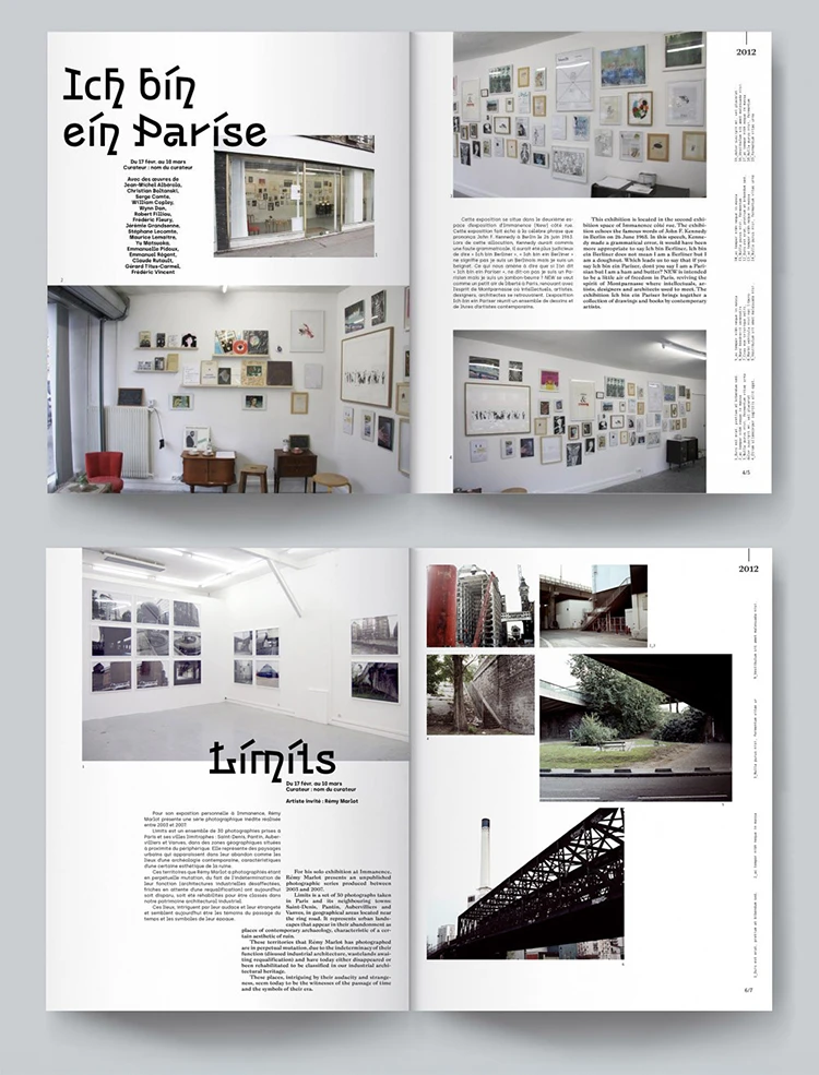 Catalogue pour les 20 ans de la galerie d'Immanence